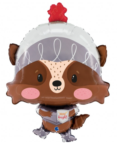 XL Folienballon Figur - Waschbär, Brave Knight - 64cm